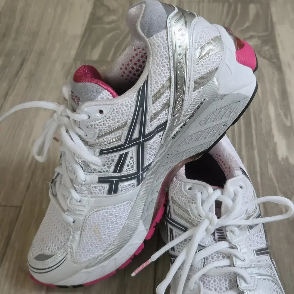 Asics Gel-Kayano 17 Running Women’s US 8.5 White Pink T150N Sneakers